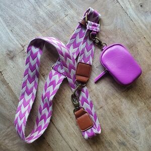 Universal Thread Crossbody Strap With Clip On Pouch